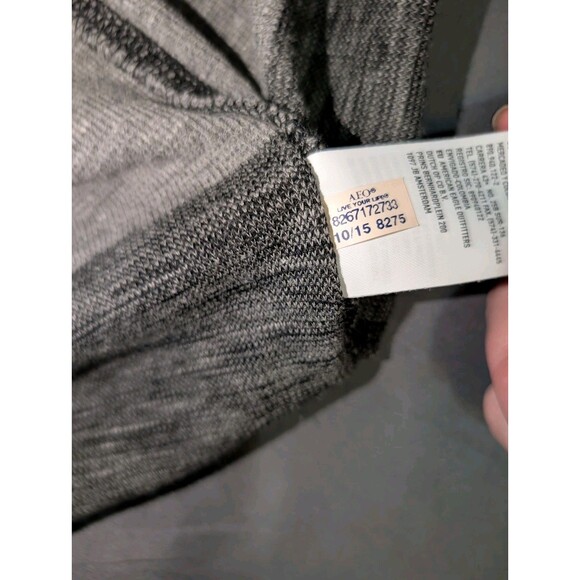 American Eagle Thermal Shirt Men’s Size Medium Gray Waffle Knit Colorblock Y2K - Picture 9 of 10
